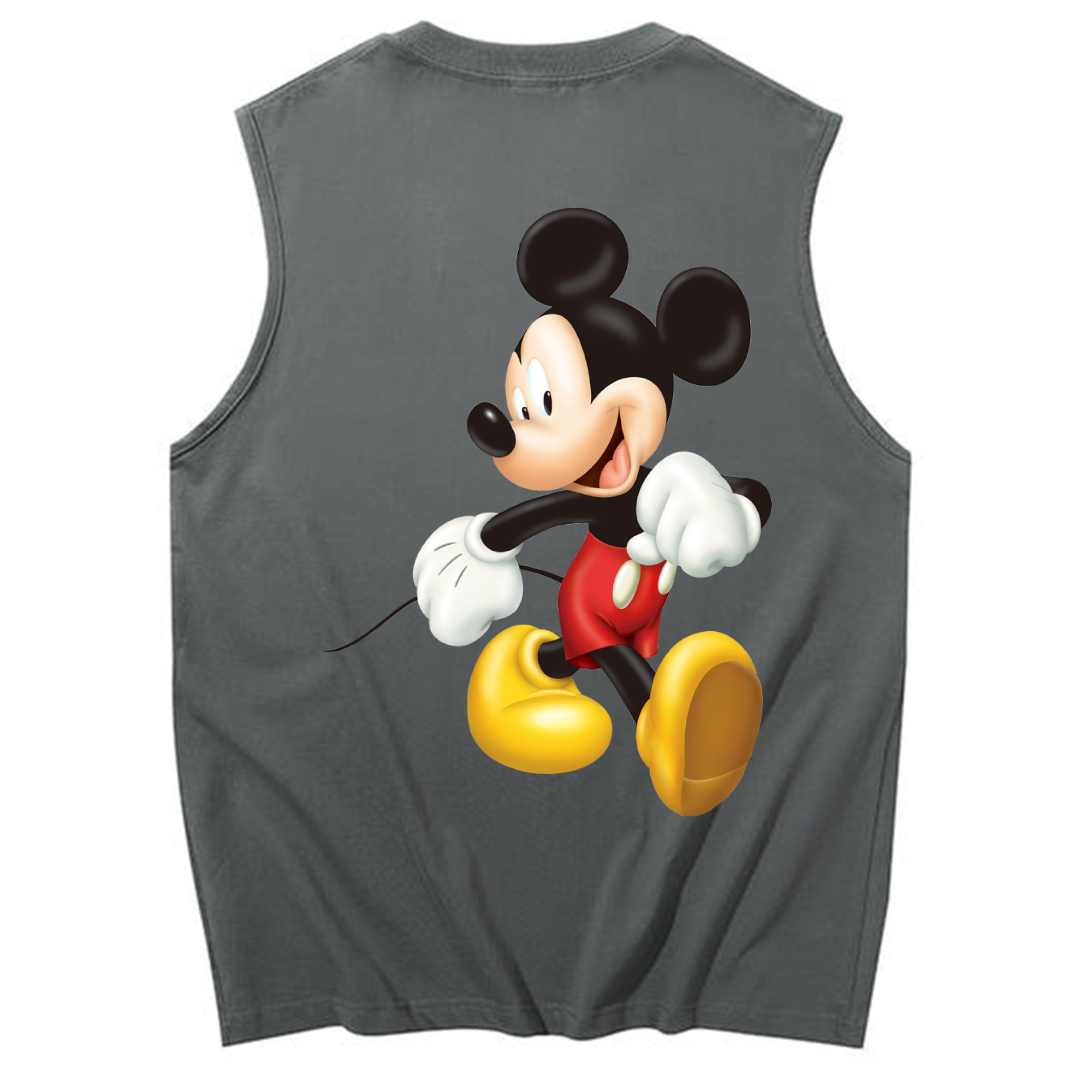 ミッキーマウス Mickey Mouse コットン100％タンクトップ（背面プリント）